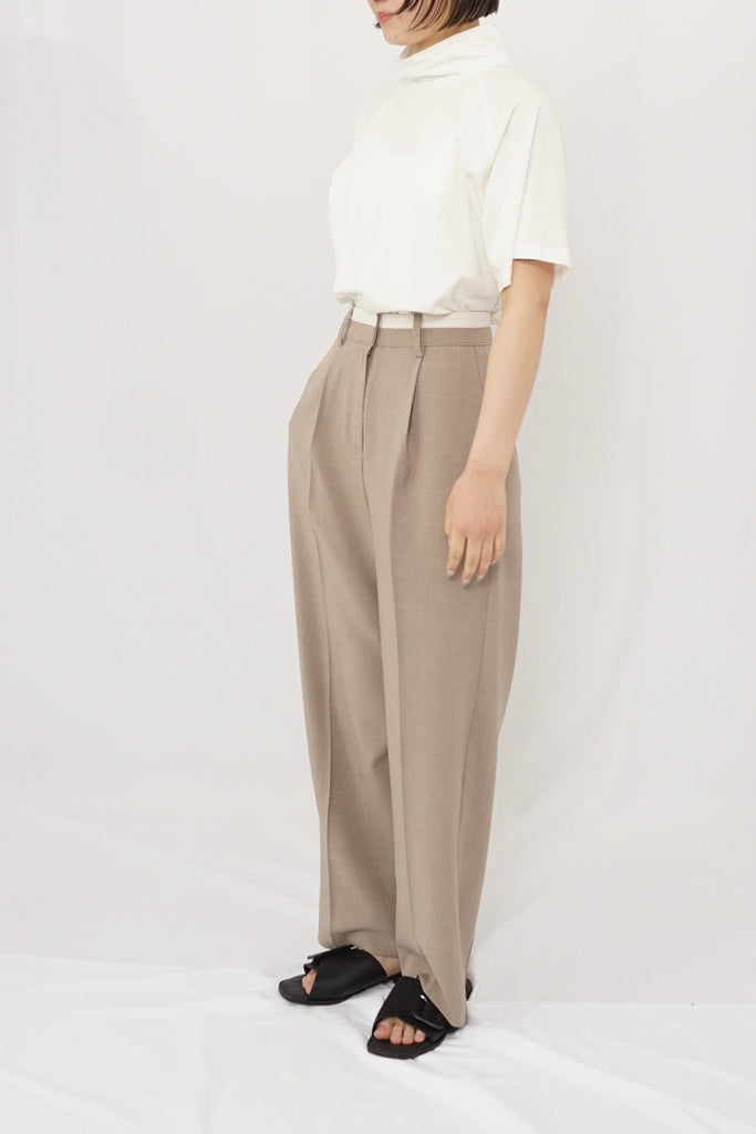 Double waist belt pants - Beige