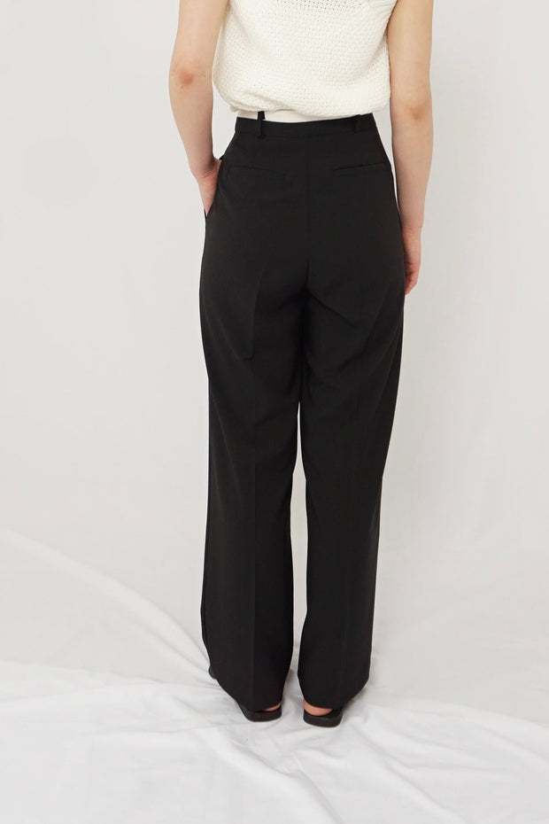 Double waist belt pants - Black - CISLYS