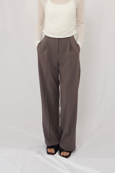 Double waist belt pants - Charcoal grey - CISLYS