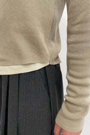Half zip knit tops - Beige - CISLYS