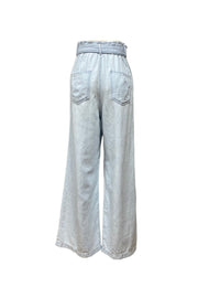 High waist belt Denim pants - Light blue - CISLYS