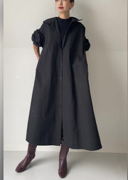 Grosgran gather shirt coat - Black