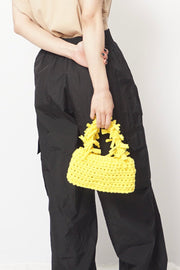 Cut-and-sew fabric braided bag - Yellow - CISLYS