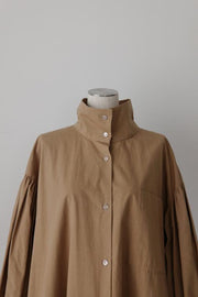 Grosgran gather shirt coat - Camel - CISLYS