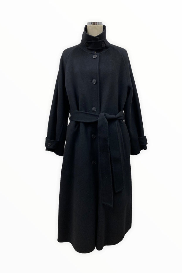 Handmade wool long coat - Black - CISLYS