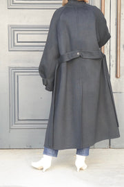 Handmade wool long coat - Black - CISLYS