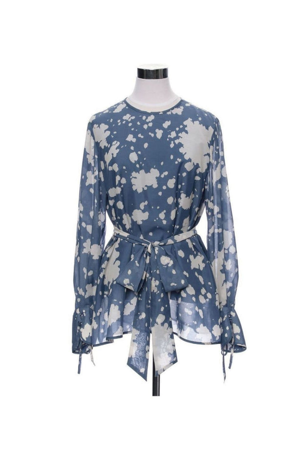 Inc art bowtie blouse - Blue - CISLYS