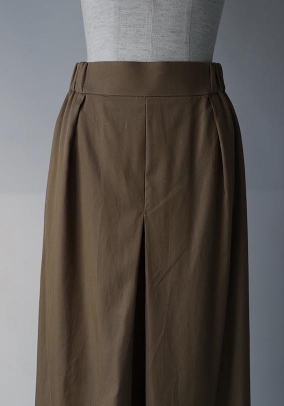 long tuck wide pants - Beige - CISLYS