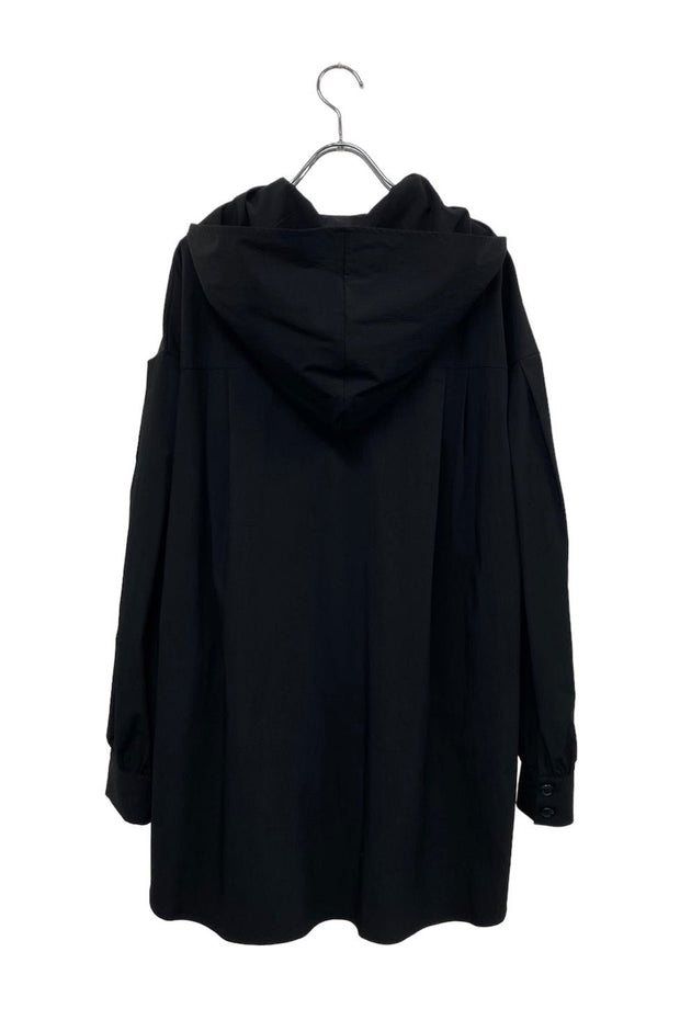 Oversized hooded shirt - Black - CISLYS