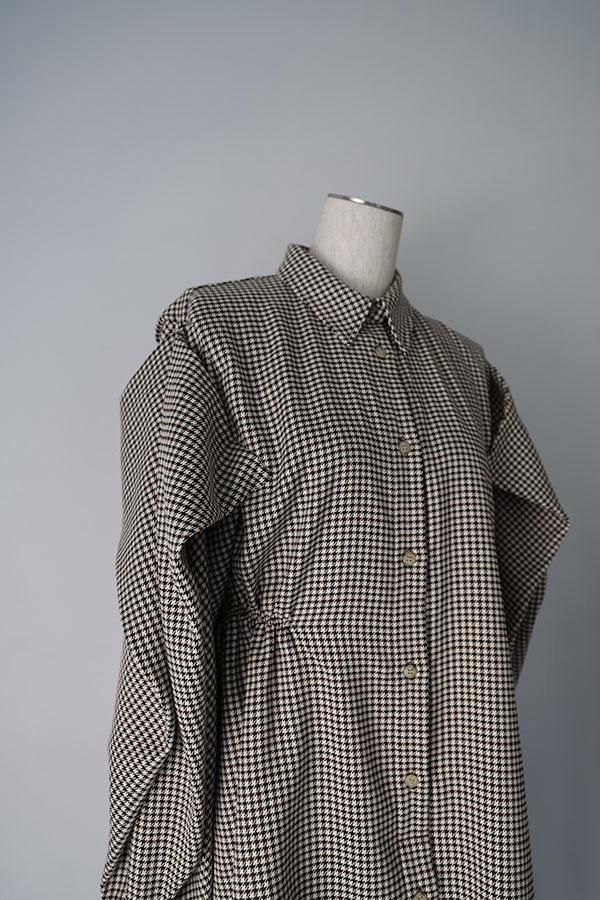 tuck sleeve asymmetry shirt dress - BRN mulch – CISLYS