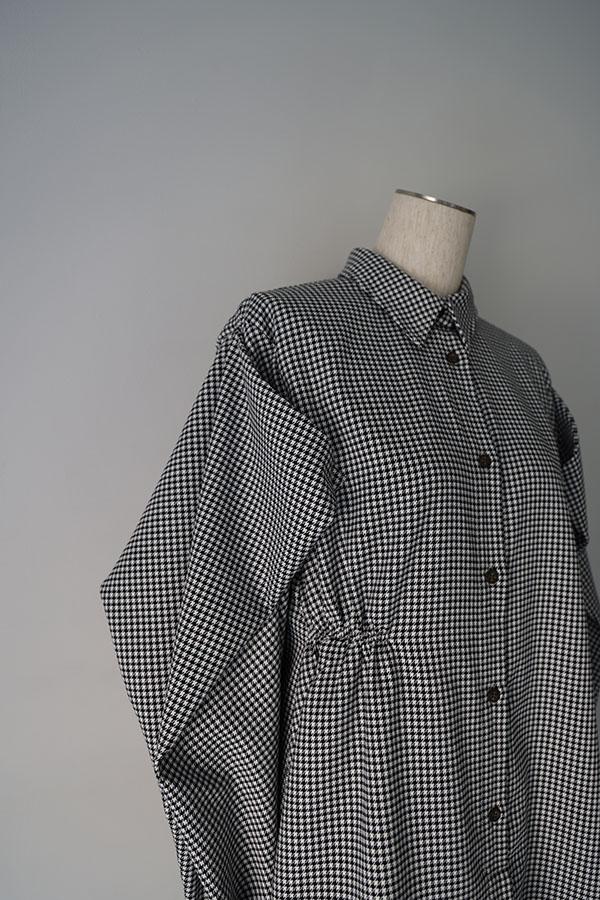 tuck sleeve asymmetry shirt dress - WHT mulch – CISLYS
